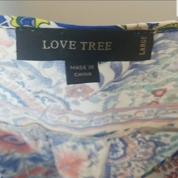Love Tree Chambray Floral Women's Romper Size Large - Picture 4 of 7